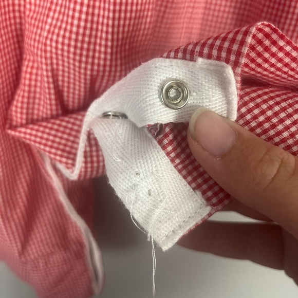 Vintage Wish upon a star red gingham Christmas tree smocked romper size 1 uni - Picture 3 of 7